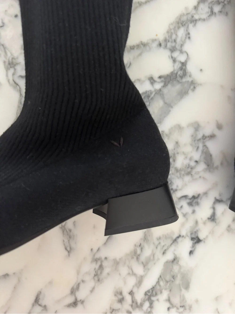 VIVAIA knit Black high Stretch Boot with Low Block Heel